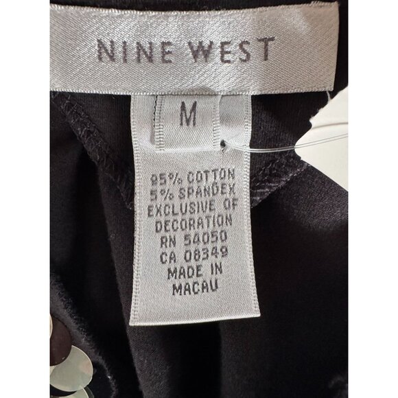 Nine West Black Sidewalk Cafe Sleeveless Top With Sequin Detail Size M New With - Picture 5 of 16